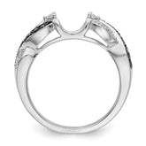 14K White Gold 1/5 carat Black and White Diamond Complete Wrap Ring